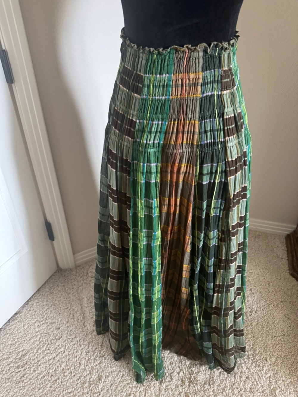Free People Lausanna Convertible Smocked Maxi Skirt Small